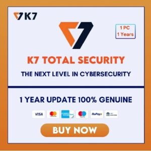 K7 Total Security 1 User for 1 Year Updates.